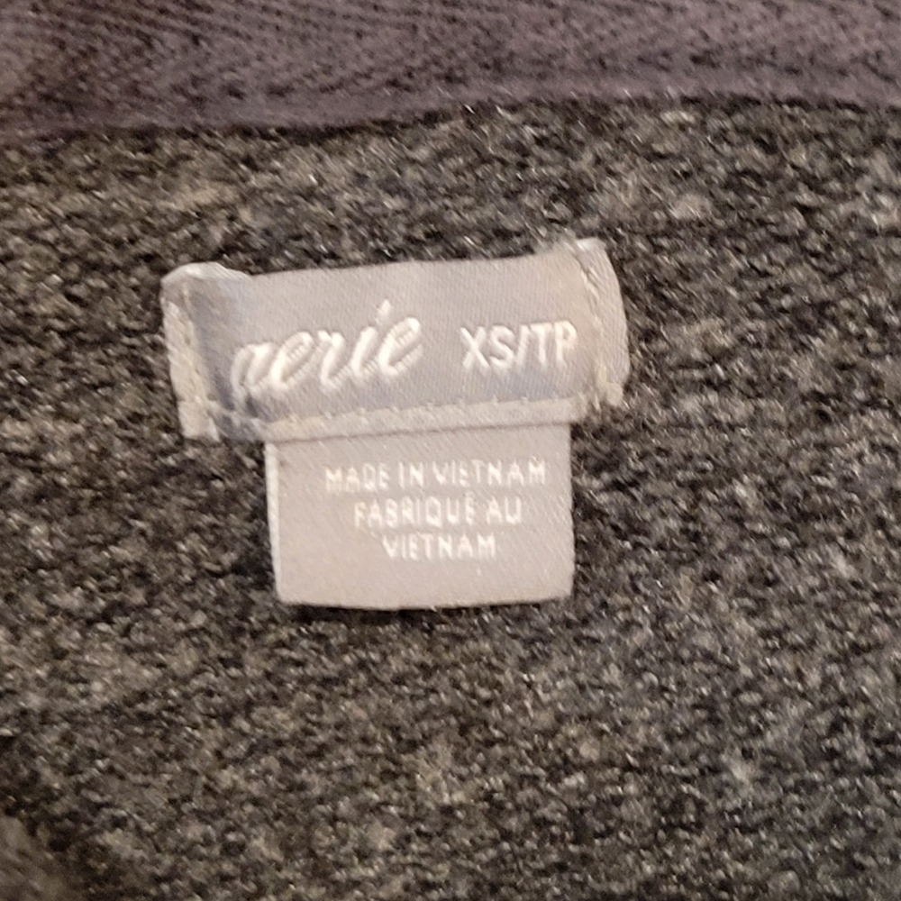 Aerie Womens Oversized Charcoal Grey Heathered Hoodie Side Slit XS 201803445 - Picture 8 of 10